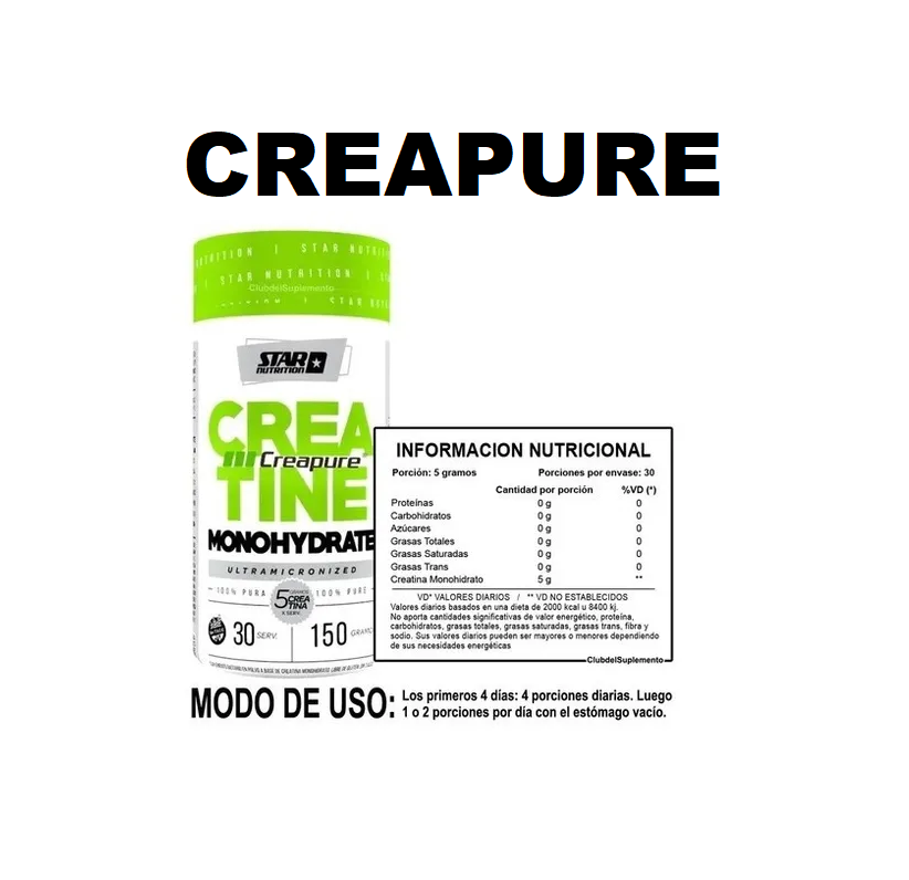 Creatina 150 gr Star (Sello CREAPURE - maxima pureza)