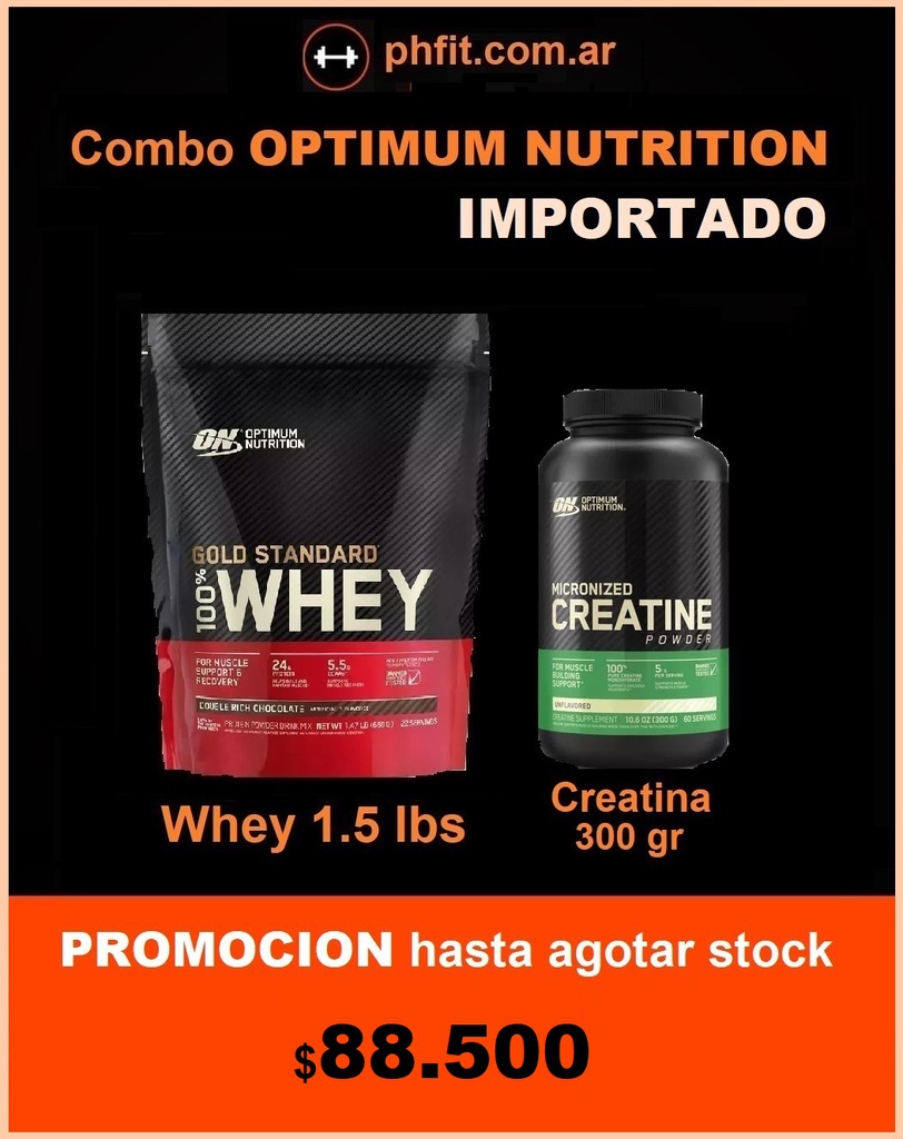 Combo 10 - Whey Gold 1,5 lbs + Creatina 300 gr  OPTIMUM NUTRITION