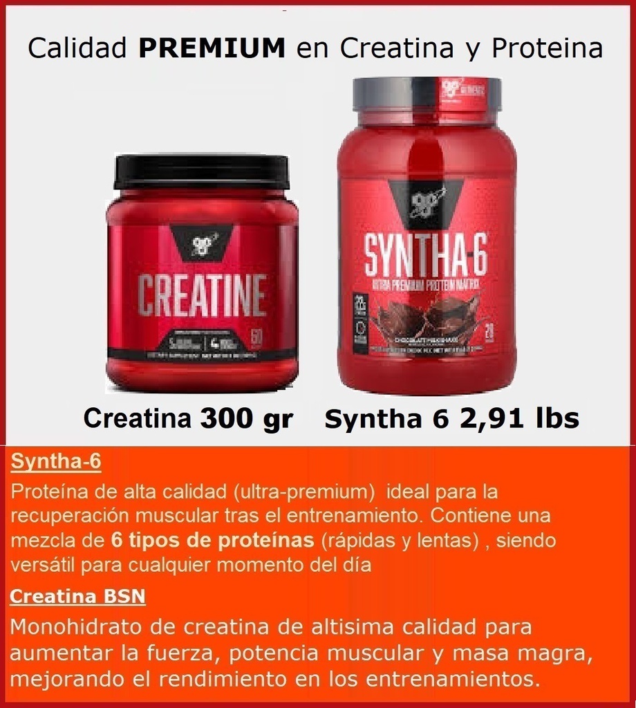 Combo BSN - Creatina 300 gr + Syntha 2,91 lbs